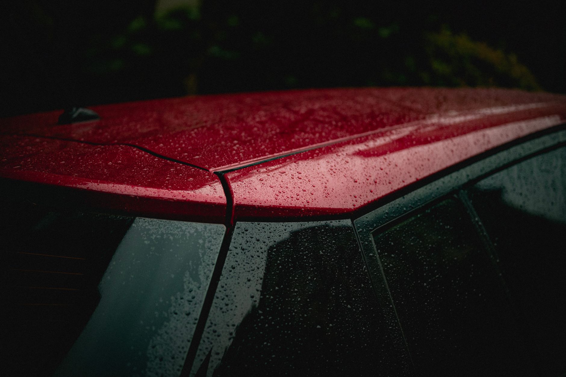 Water beading on glossy car paint